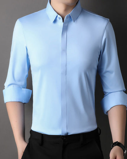 Edward | Premium Stretch-Fit Shirt Sky blue Men Shirts