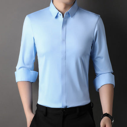 Edward | Premium Stretch-Fit Shirt Sky blue Men Shirts