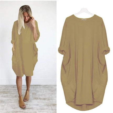 Luna™ - Comfortable and cute dress Khaki Dress