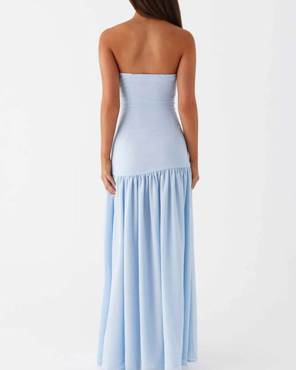 Exquisite Backless Pleats Strapless Maxi Dress Dresses