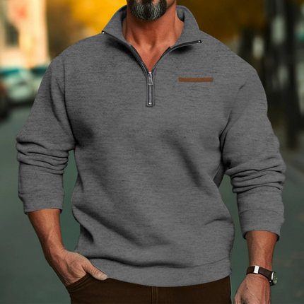 Winter Fleece Half-Zip Pullover Dark grey Sweaters