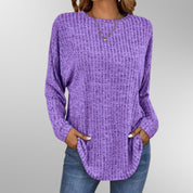 Isabelle Elegant Top - Chic Lightweight Blouse Purple Sweaters