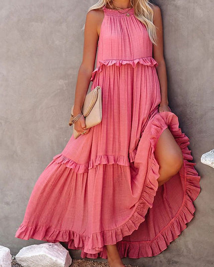 Classic Summer Maxi Dress Pink Dresses