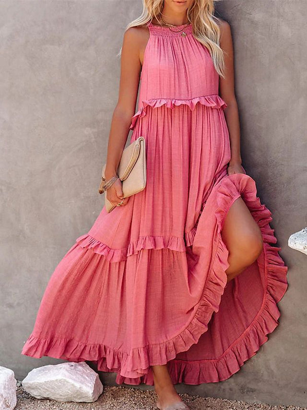 Classic Summer Maxi Dress Pink Dresses