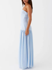 Exquisite Backless Pleats Strapless Maxi Dress Dresses