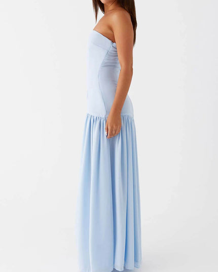 Exquisite Backless Pleats Strapless Maxi Dress Dresses