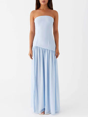 Exquisite Backless Pleats Strapless Maxi Dress Dresses