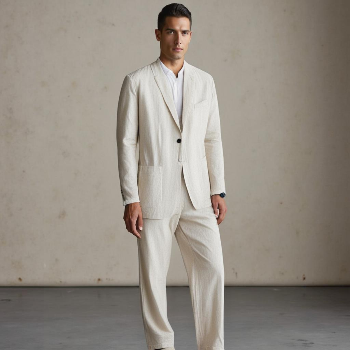Linen Suit Set For Men Breathable Comfort Luxury Men Set