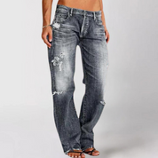 Viktoria | Loose Wide-Leg Denim Jeans Gray Women Pants