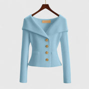 Elegant Colorful Knit Cardigan Sky Blue Cardigan