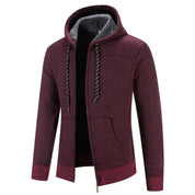 Micky | Zipper Sweater With Hood Red