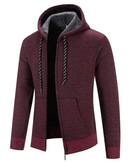 Micky | Zipper Sweater With Hood Red