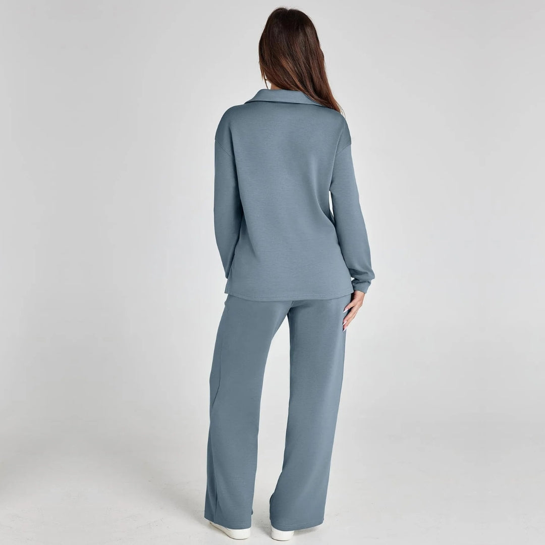 Women’s V‑Neck Long Sleeve Lounge Set Outfit Sets
