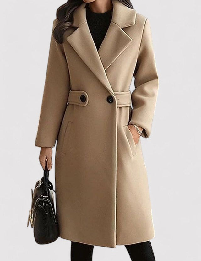 Women's Wool Winter Coat Beige Coats