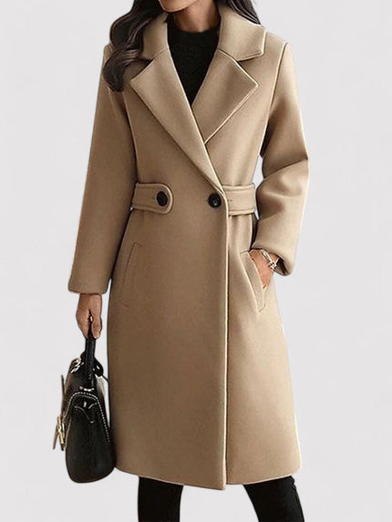 Women's Wool Winter Coat Beige Coats