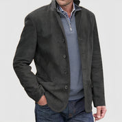 Men's Casual Button Blazer Coat Gray Blazer