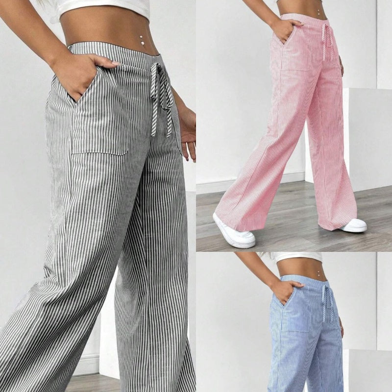 Women’s Striped Wide‑Leg Trousers Trousers