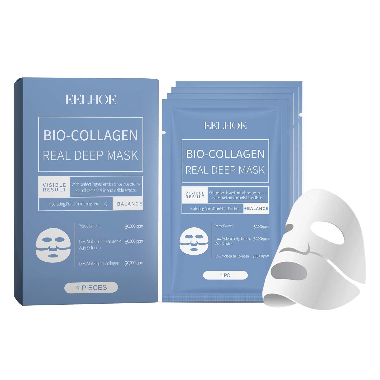 EELHOE Korean Bio Collagen Mask for Deep Hydration and Youthful Glow 10 Masks (Extra 25% OFF) Beauty