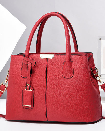 Women’s Large-Capacity PU Leather Tote & Crossbody Bag Red 30x21x13 Bag