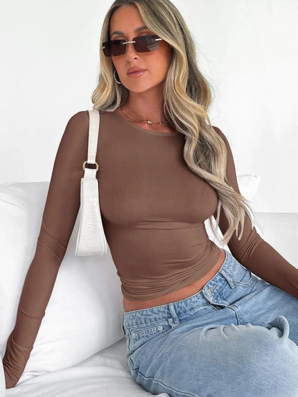 Riley Relaxed Crop Tee Coffee Brown