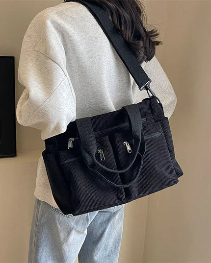 Luz™ | Urban Corduroy Tote Black Bag