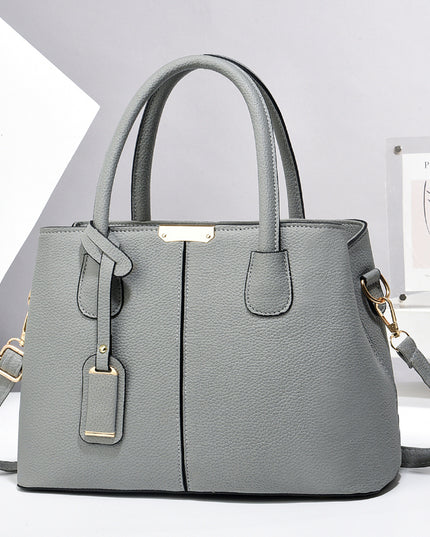 Women’s Large-Capacity PU Leather Tote & Crossbody Bag Gray 30x21x13 Bag