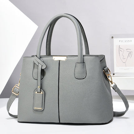 Women’s Large-Capacity PU Leather Tote & Crossbody Bag Gray 30x21x13 Bag