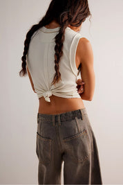 High-Stretch Mid-Rise Barrel Jeans Women Pants