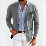 Breathable Summer Knit Blazer Gray Blazer