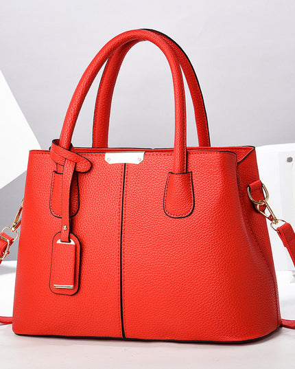 Women’s Large-Capacity PU Leather Tote & Crossbody Bag Bright Red 30x21x13 Bag