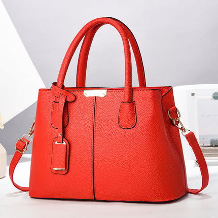 Women’s Large-Capacity PU Leather Tote & Crossbody Bag Bright Red 30x21x13 Bag