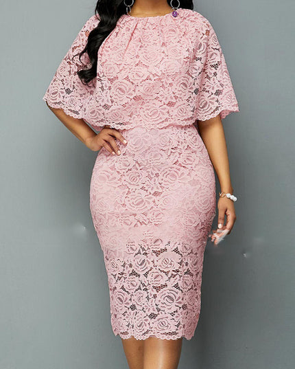 Women's Plus Size African Lace Maxi Dress Dress