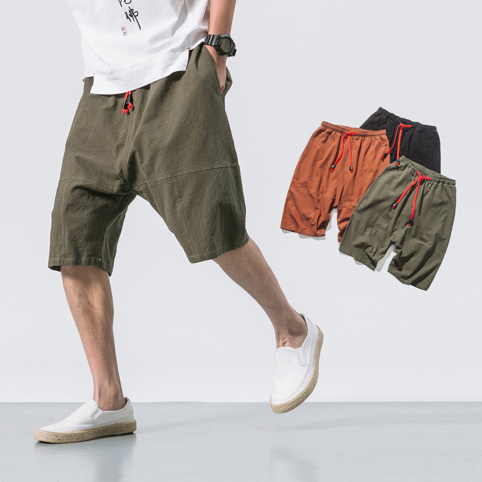 Kyoto Drift Linen Shorts Men Shorts