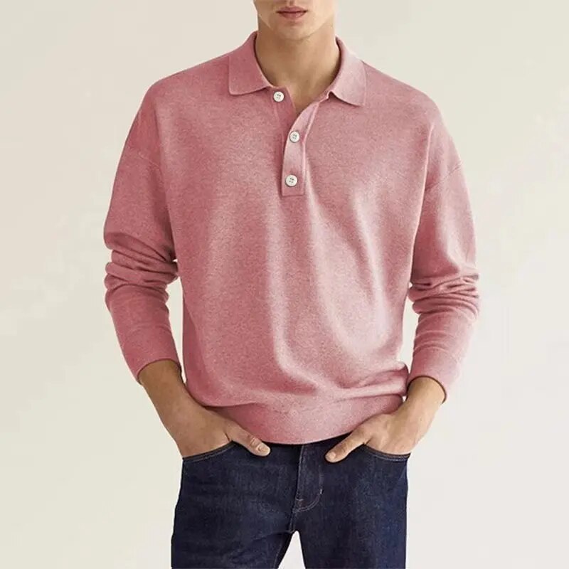 Bradley | Long Sleeved Polo Shirt Roza Polos Shirts