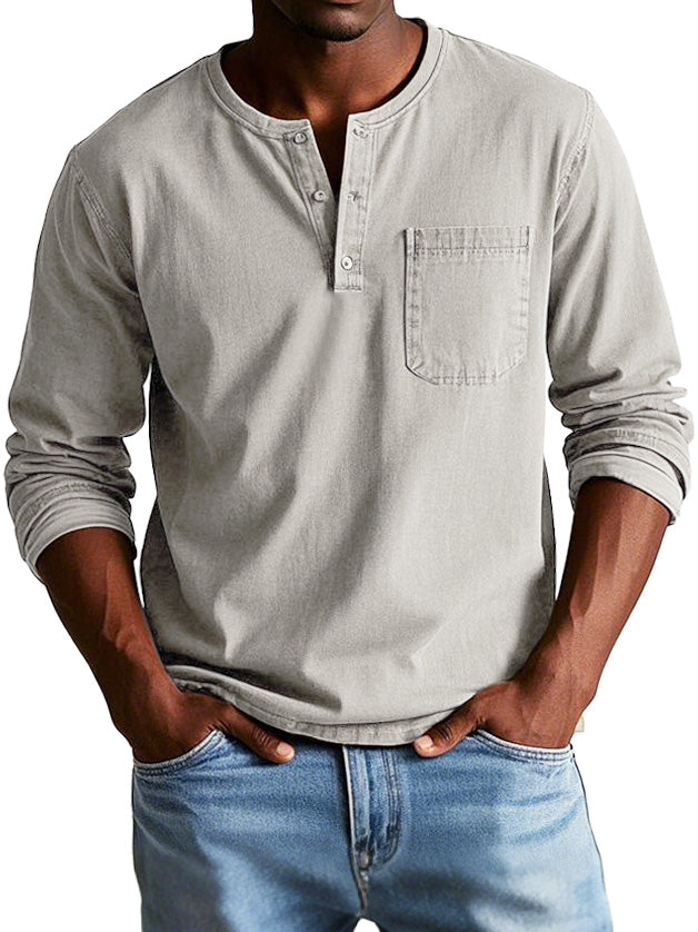 Archer Classic Henley Shirt Beige Men's shirts
