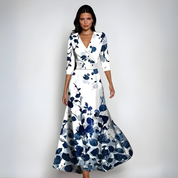 Emily | Luxury Flower Dress White Blue Dresses
