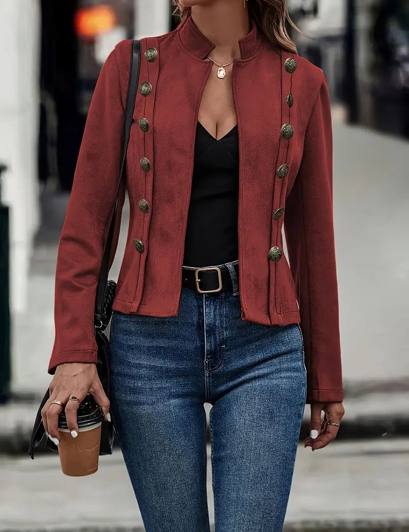 Claire | Buttoned Jacket Red Jacket