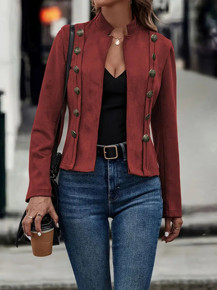 Claire | Buttoned Jacket Red Jacket