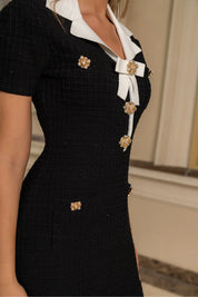 Catalina | Black Short Sleeve Embellished Mini Dress Dresses