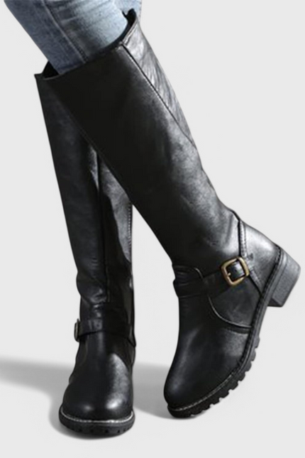 Sienna Classic Knee-High Riding Boots Black Boots