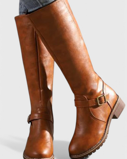 Sienna Classic Knee-High Riding Boots Brown Boots