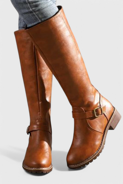 Sienna Classic Knee-High Riding Boots Brown Boots