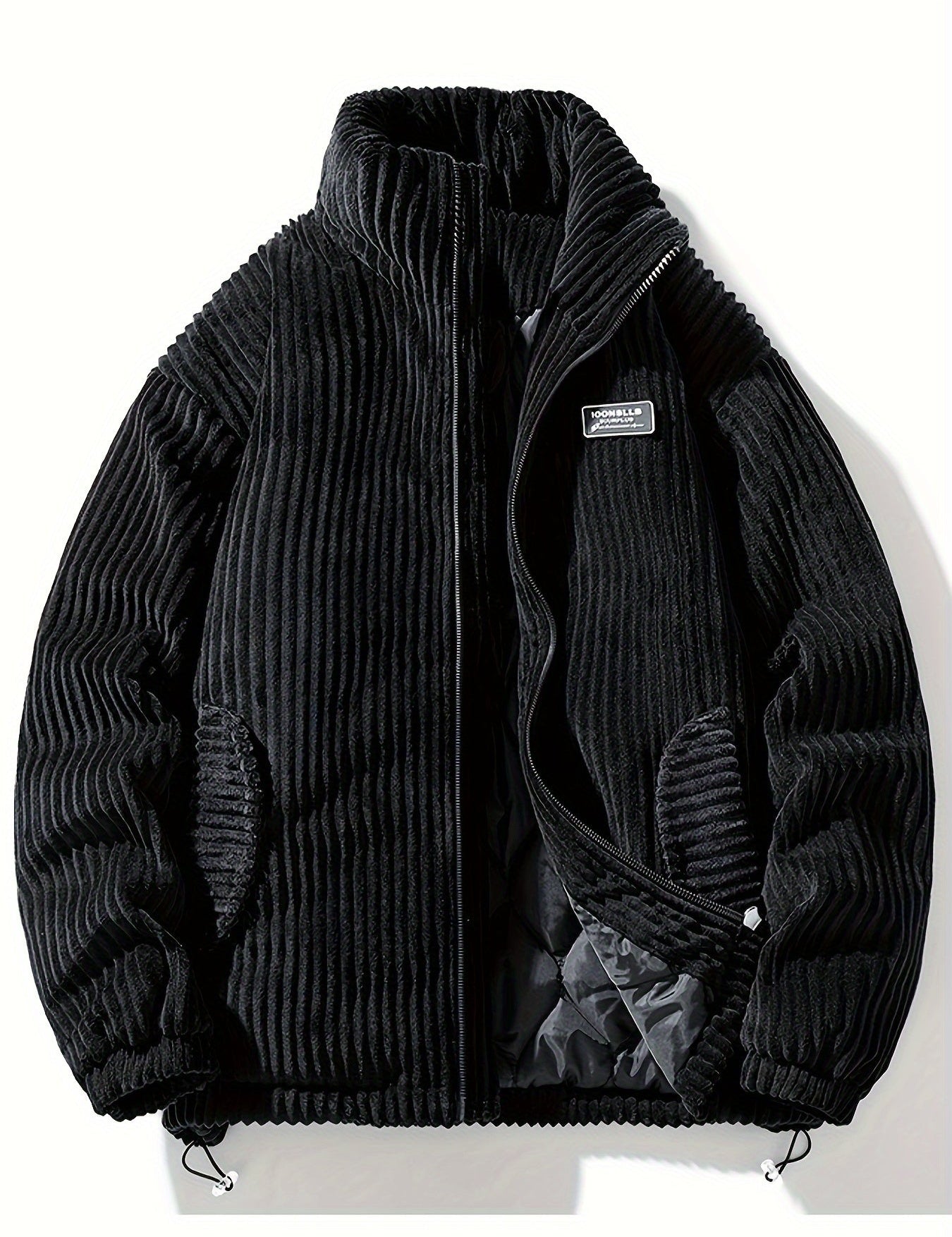 Wide Wale Corduroy Quilted Jacket Black Jacket