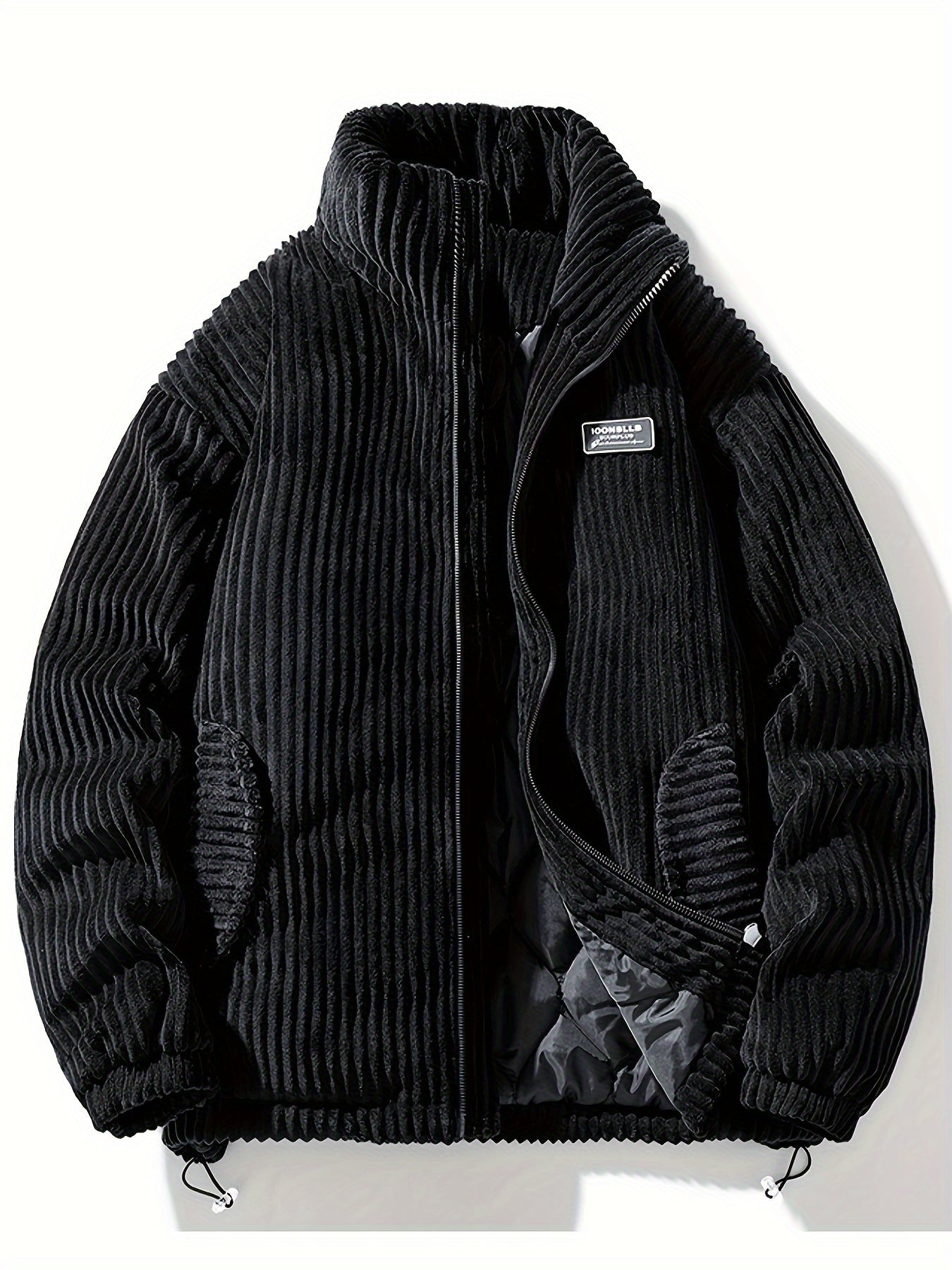 Wide Wale Corduroy Quilted Jacket Black Jacket