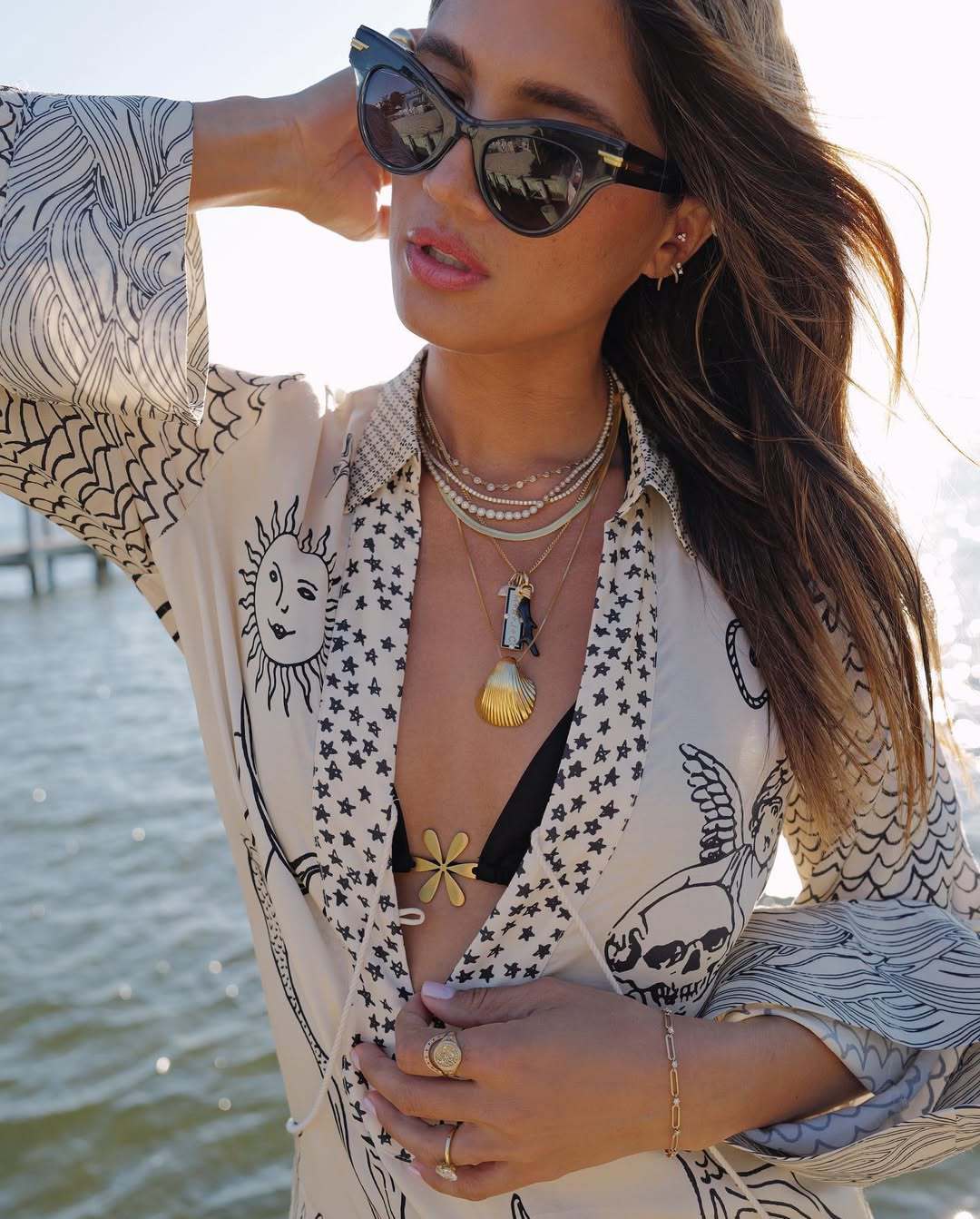 Flower Print Shirt Short Set Women Outfit Sets