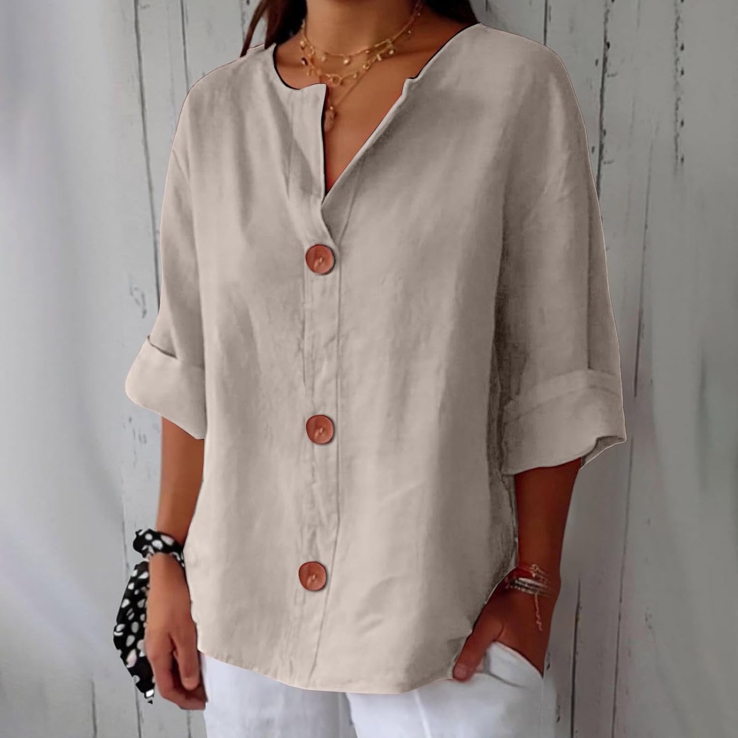 Coastal Linen Blouse – Lightweight Breathable Linen Shirt Blouses