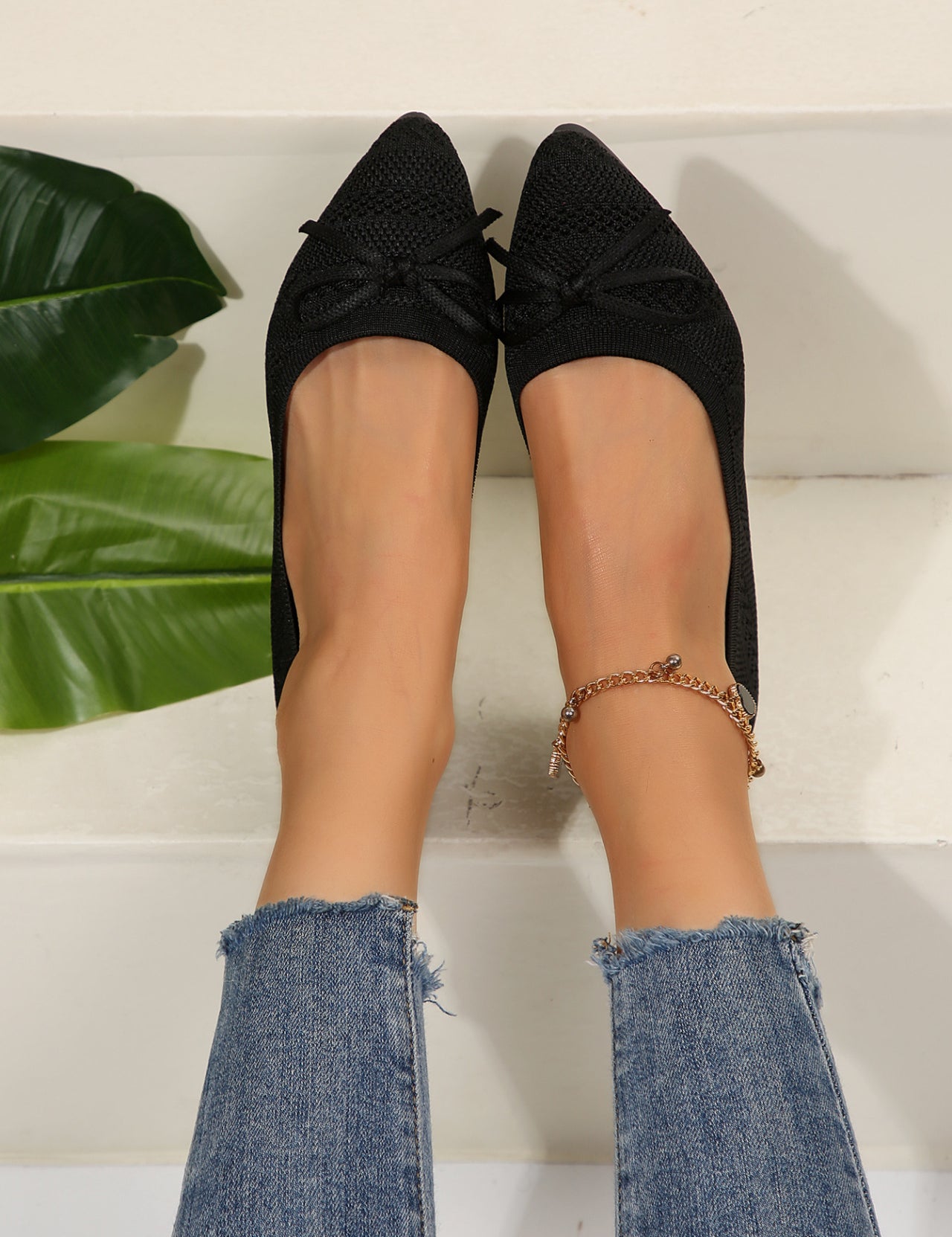 Bow Knitted Loafers Loafers