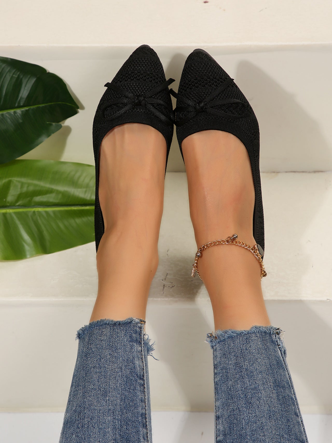 Bow Knitted Loafers Loafers
