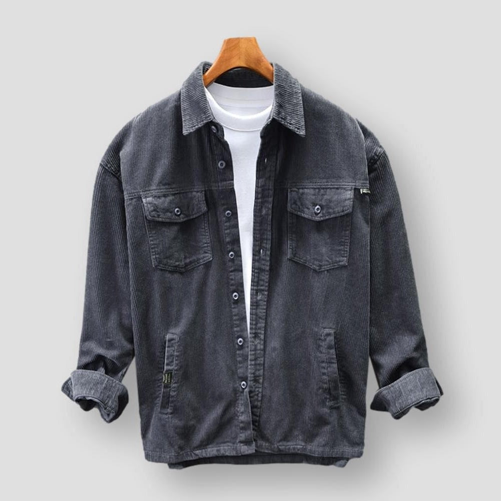 James | Cord shirt Grey Shirts