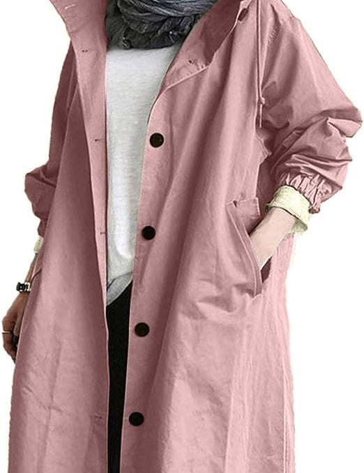 Laura | Waterproof windbreaker with hood Pink